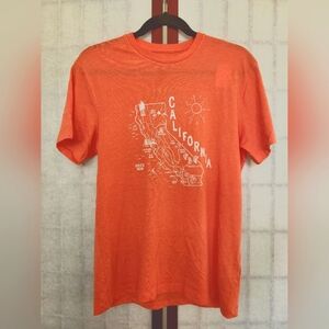 🎉HP🎉NWT J. Crew Orange/white California graphic tee-shirt. Men's size S.